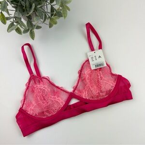 Passionata Hot Pink Lace Bralette Size 34A